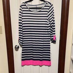 Lilly Pulitzer stripped linden Dress L EUC